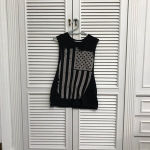 Forever21 America Flag muscle tank in black